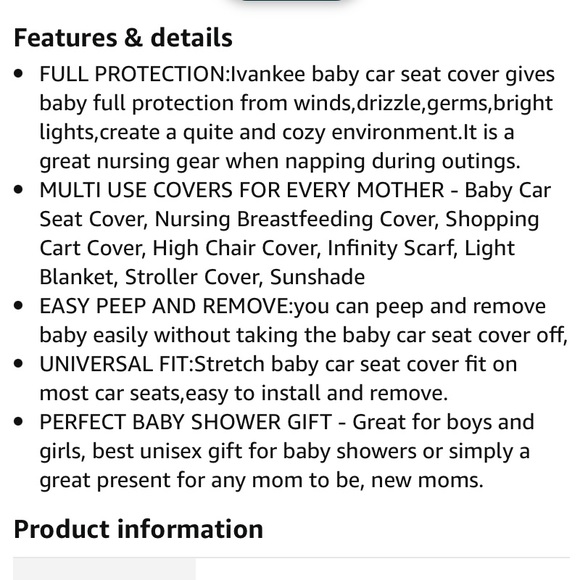 NEW Baby Car Seat Cover 4-in-1 Nursing Cover Floral - Picture 9 of 12